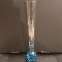 Vaso di design in vetro con base a bolle 1950 