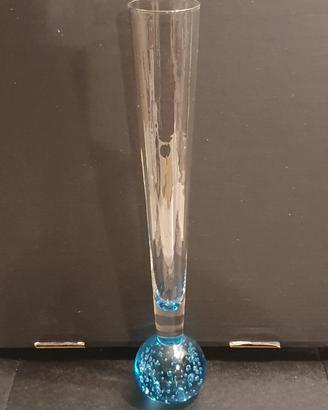 Vaso di design in vetro con base a bolle 1950 