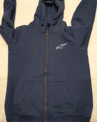 felpa uomo Alpinestars motociclista cotone blu 