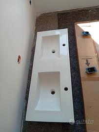lavabo doppio  in ceramica nuovo x mobile sospeso