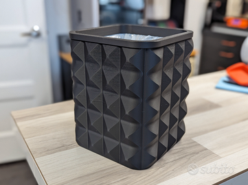 Cestino Design / Lampada 2-in-1 Nero