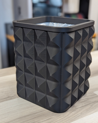 Cestino Design / Lampada 2-in-1 Nero