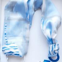 Foulard Gioiello Tulipani azzurri con   murrine