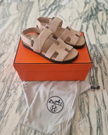 Sandali Hermès Takara-pelle scamosciata beige tg40
