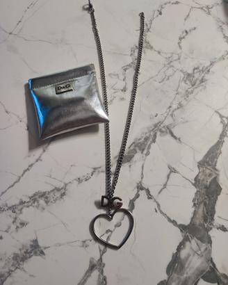 Collana acciaio cuore Dolce e Gabbana argento 