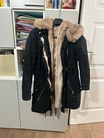 Parka nero con pelliccia rosa motivi M/42