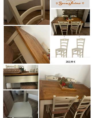 Tavolo in legno con 4 sedie