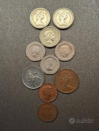 Monete inglesi 10pz