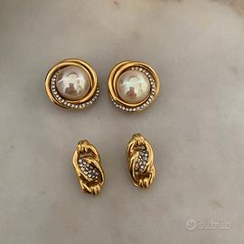 Eleganti orecchini clip Bijoux Cascio bagno d'ORO