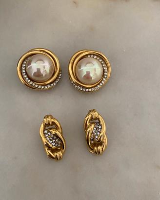 Eleganti orecchini clip Bijoux Cascio bagno d'ORO