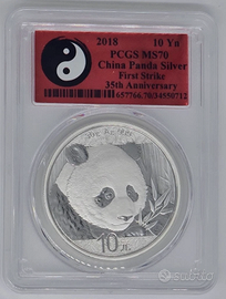 2018 10YN China Panda 35° - MS 70