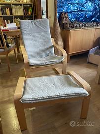 Poltrona con poggia piedi ikea