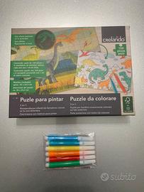 Puzzle 150pz dinosauri da colorare - Crelando