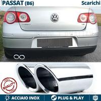 Coppia TERMINALI Scarico per VW PASSAT B6 CROMATI