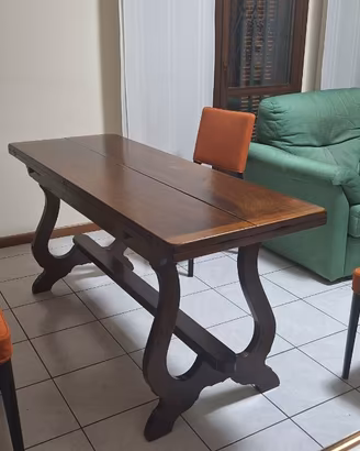 Tavolo da sala in legno stile arte povera