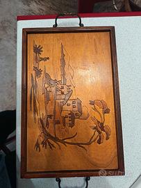 vassoi in legno intarsiato 