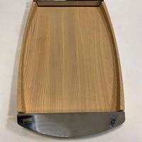 Vassoio legno massello+ acciaio 40x30cm come nuovo