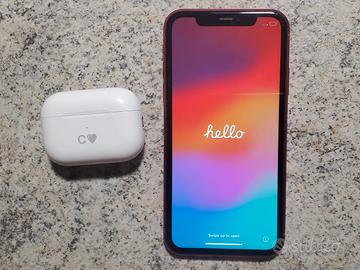 Iphone 11 RED + Airpods Pro 2 (e cover)