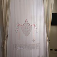 tenda puro lino,ricamate mantovane stoffa Busatti 