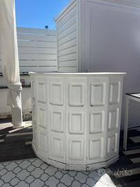 mobile bancone bar curvo rustico in legno