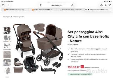 Set passeggino 4in1 City Life con base Isofix