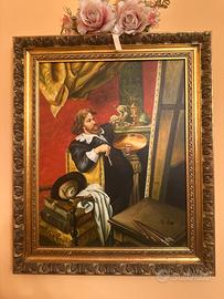 Dipinto a Olio su Tela "Il Pittore nello Studio"