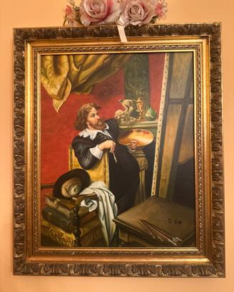 Dipinto a Olio su Tela "Il Pittore nello Studio"