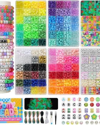 MAXI KIT CREATIVO 4400 PERLINE e accessori, +8anni