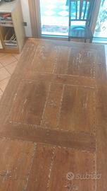 TAVOLO ARTIGIANALE IN NOCE MASSELLO