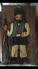 Quadro in Legno a Rilievo. Brigante con Fucile.30c