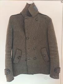Giacca cappotto misto lana taglia S. Verde oliva