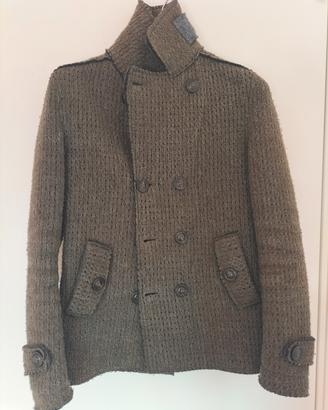 Giacca cappotto misto lana taglia S. Verde oliva