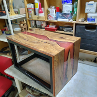 Tavolino in resina e legno d'ulivo