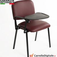 Sedie con tavolino ribaltabile - ecopelle bordeaux