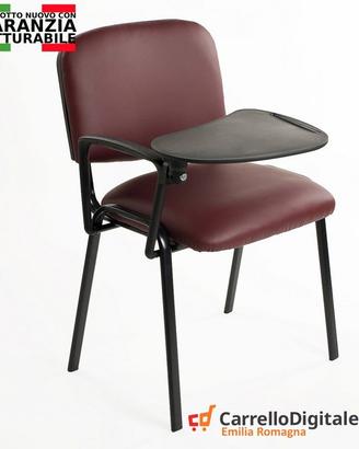 Sedie con tavolino ribaltabile - ecopelle bordeaux