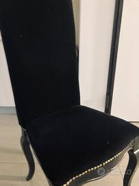 4 sedie velluto nero maison du monde