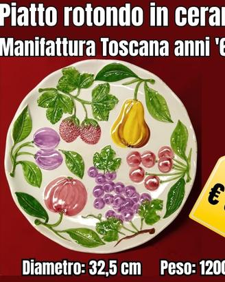 Piatto rotondo in ceramica da collezione