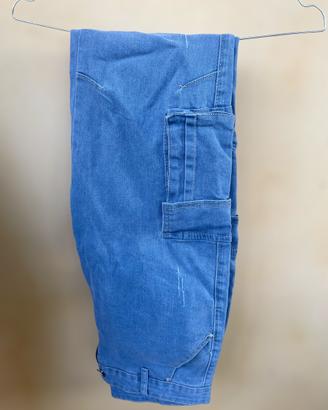 Completo denim e cotone jeans cargo, camicione etc