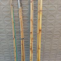 CANNE da PESCA  vintage in Bambu