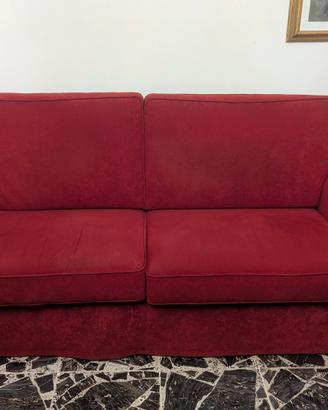 Divano a due posti in tessuto rosso 