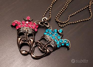 Collana Grande Pendente Maschera Teatrale