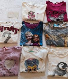 Set di 8 maglie manica lunga bimba, marche varie