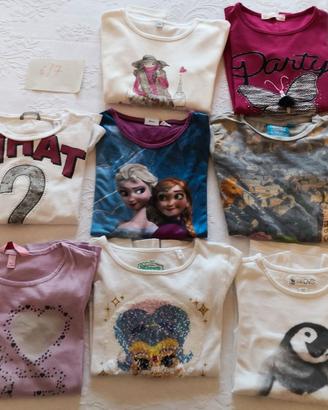 Set di 8 maglie manica lunga bimba, marche varie