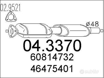Catalizzatore Fiat Bravo 1.9 Td 46475401/46433219