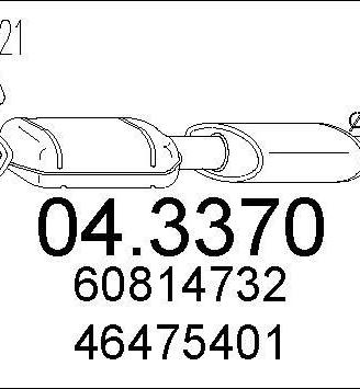 Catalizzatore Fiat Bravo 1.9 Td 46475401/46433219