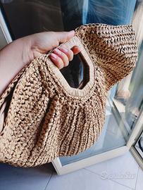 borsa paglia mezzaluna