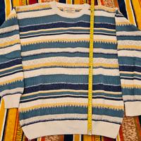 Maglione leggero 100% cotone a righe multicolori