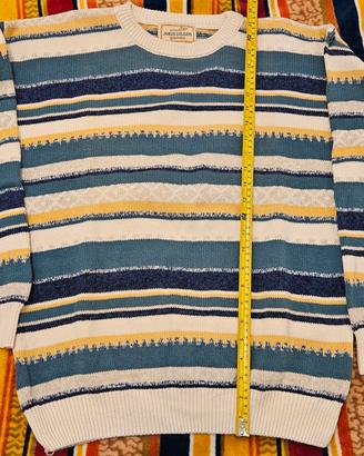 Maglione leggero 100% cotone a righe multicolori