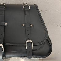 Borsa moto lato sx vero cuoio