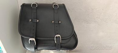 Borsa moto lato sx vero cuoio